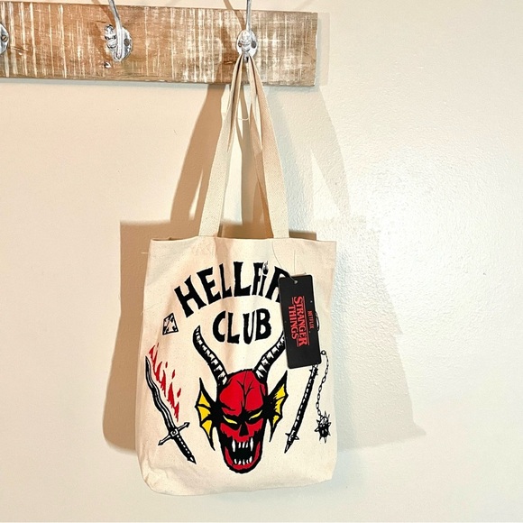 NWT Stranger Things x Netflix Hellfire Club Canvas Tote Bag - Picture 4 of 14